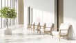 © WS Studio 1985 - Bright Contemporary Hospital Corridor with Minimalist Seating Design