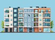 © duyina1990 - Modern Apartment Building Illustration with Balcony and Windows
