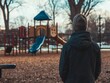 © jambulart - Person in winter coat views empty playground.