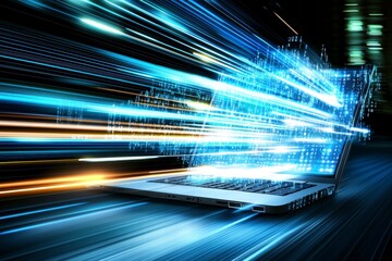 High-Speed Data Transfer on Laptop.