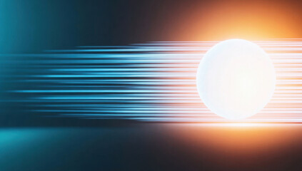 Wall Mural - abstract glowing light with motion lines on a dark background