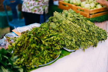 Wall Mural - Asian markets are now offering a wider selection of organic vegetables and fruits, as more people opt for healthier and more environmentally sustainable options in their daily diets...