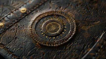 artistic leather patch logo mockup with rough texture, subtle lighting