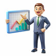 © Netaya - Investor Presenting Positive Stock Market Graph to Team Symbolizing Optimism in Financial Growth, Ample Copy Space