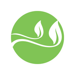 Wall Mural - Nature leaf eco green logo icon