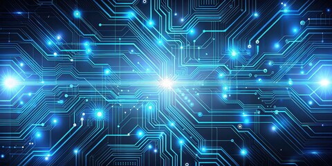 Abstract technology background with digital circuits and glowing lines, technology, abstract, background, electronic