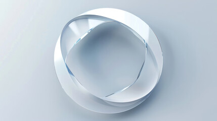 Realistic transparent logo, subtle shadows, clean background