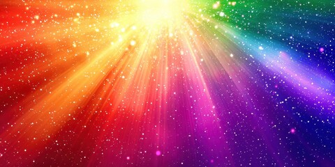 Wall Mural - colorful rainbow with a lot of stars