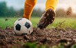 © FreyStudios - Dynamic Soccer Action in a Muddy Field
