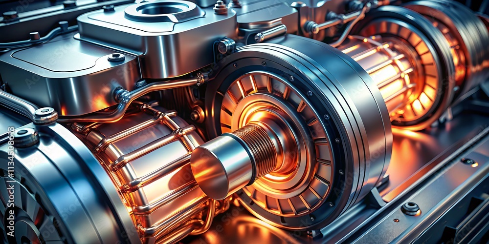 Electric Vehicle Motor: High-Resolution Close-up Photography, Powerful ...