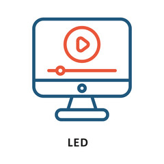 Wall Mural - led vector two color icon. eps 10 file