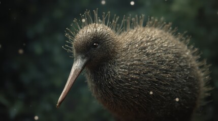 Wall Mural - A close up of a kiwi bird with a long beak