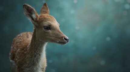 Sticker - A small deer standing in front of a green background