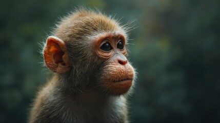 Canvas Print - A close up of a monkey looking at the camera