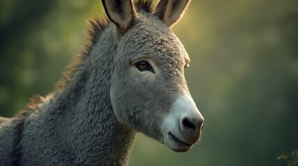 Sticker - A close up of a donkey looking at the camera