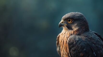 Wall Mural - a close up of a bird of prey with a blurry background