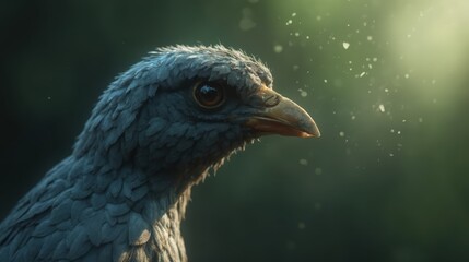 Wall Mural - a close up of a bird with water droplets on it's head