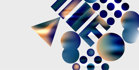 Aufkleber - Triangles, circles, squares, rectangles design. Vector Illustration For Wallpaper, Banner, Background, Card, Book Illustration, landing page