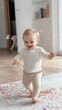 © Andrew - A joyful moment captured as a baby takes their first steps, surrounded by colorful confetti and playful bubbles. This image evokes a sense of wonder and innocence.