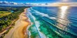 © Udomner - Aereal view of a mesmerizing beach scene, aerial view, beach, coastline, sand, ocean, waves, vacation, travel, tropical