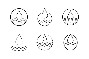 Wall Mural -  water icon line art vector illustration