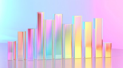 Aufkleber - Colorful geometric shapes reflecting vibrant light in modern design