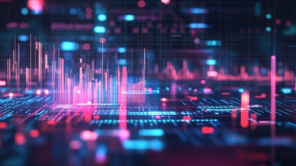 Aufkleber - Abstract Digital Data Visualization with Colorful Bright Patterns