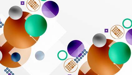Aufkleber - Circles and elements geometric abstract background