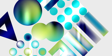 Aufkleber - Circles and triangles modern art. Vector Illustration For Wallpaper, Banner, Background, Card, Book Illustration, landing page