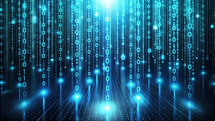 Abstract background of binary code, a stream of ones and zeros, digital, technology, data, computer, coding