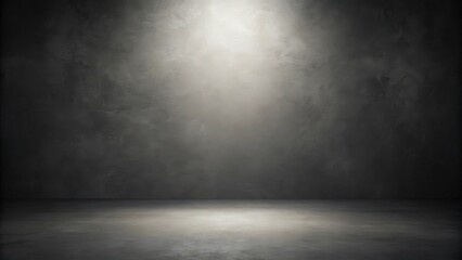 Poster - A dramatic, minimalist concrete backdrop illuminated by a single spotlight, showcasing the raw texture of the surface and creating a sense of depth and mystery.