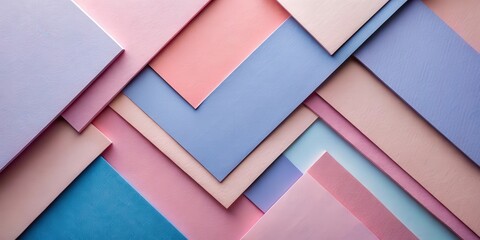 Fototapete - Abstract Geometric Pattern of Overlapping Pastel Colored Paper