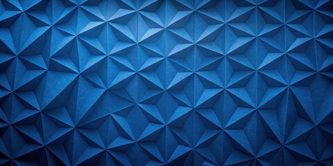 Fototapete - Abstract Geometric Pattern of Folded Blue Paper Triangles with a Subtle Depth and Texture