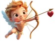 © Riz - Adorable Cupid Aims Arrow at Heart with Bow