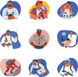© Vectors Market - Set of Occupations and Professions Flat Style Illustrations