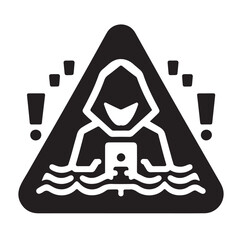 danger icon silhouette vector illustration
