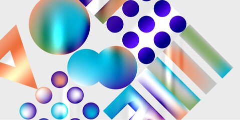 Poster - Circles and triangles modern art. Vector Illustration For Wallpaper, Banner, Background, Card, Book Illustration, landing page