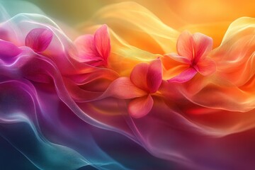 Leinwandbilder - Vibrant Abstract Rainbow Colors Fluid Composition Iridescent Background