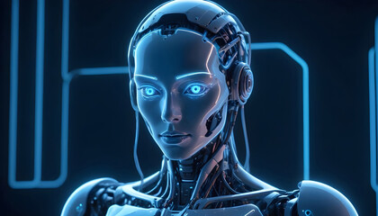 Science Digital Computer Robot Technology AI Concept