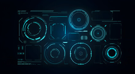 concept design for futuristic modern hud interface screens. digital callout names. set of futuristic