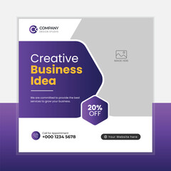 Wall Mural - business marketing agency promotion social media post template. editable square banner design