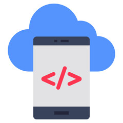 unique design icon of mobile coding