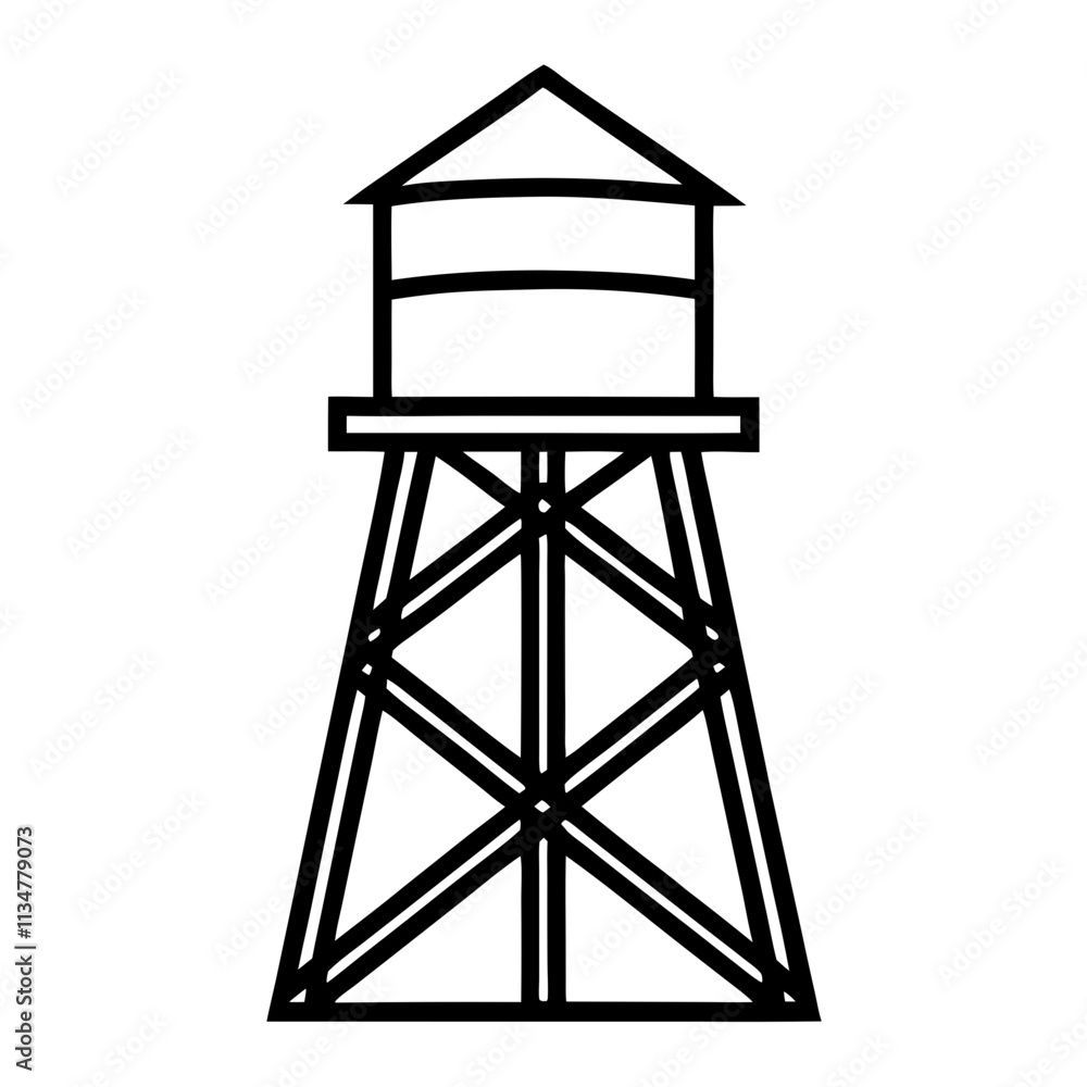Water tower line icon vector Stock Vector | Adobe Stock