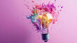 © alsyed - Colorful Light Bulb Exploding with Creativity and Ideas - Generated AI
