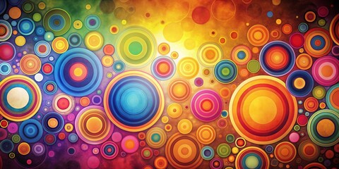 Wall Mural - Retro color background circles with vibrant hues, retro, background, circles, vintage, colorful, geometric, abstract, design, pattern