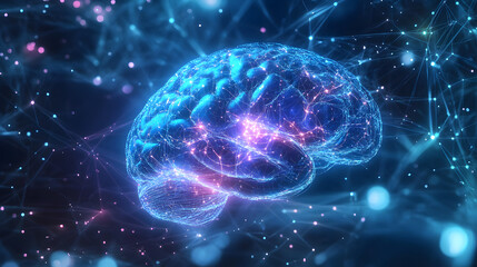 Wall Mural - ai human brain artificial intelligence machine learning technology technological neural networks big