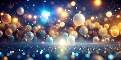Wall Mural - Abstract background with glowing orbs and bokeh lights, Orbs, glowing, abstract, background, bokeh, lights, glowing orbs