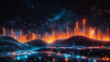 Wall Mural - a computer generated image of a city with orange buildings and blue sky