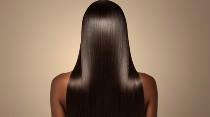 Sticker - A woman with long, straight hair is shown with her back to the camera