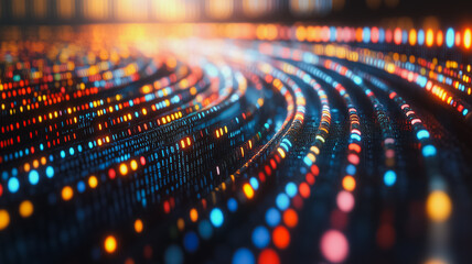 Wall Mural - a colorful, abstract image of a line of dots